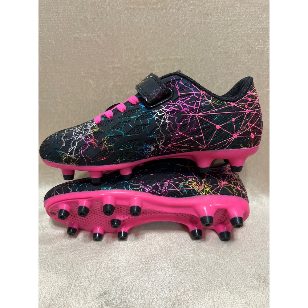 Kids Soccer Cleats Size 13 Black Pink Neon Lightning Youth